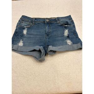 Medium Papaya Mid rise Vick shorts size Medium distressed cuffed